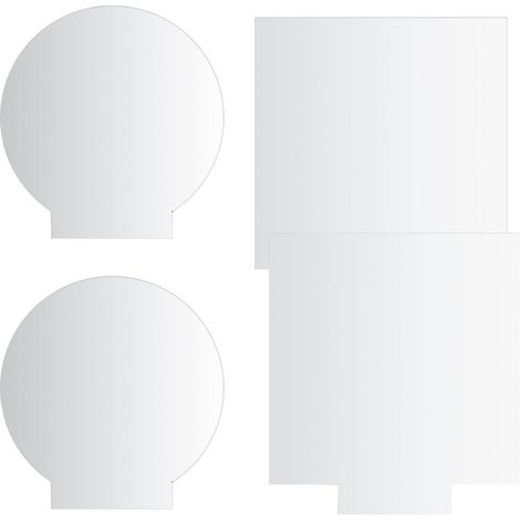 Plaque Acrylique Transparente - 2 mm - Ronde et Carrée - Pour Support Lampe LED DIY - Affichage Personnalisé - Lot de 4 (1/5)