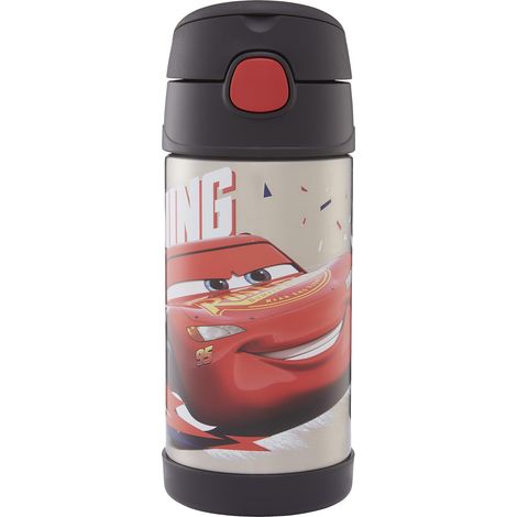 THERMOS Kids FUNTAINER - Borraccia per bambini, 350 ml, motivo: Disney Cars – 12 ore, in acciaio inox, con cannuccia e maniglia, senza BPA, ideale per scuola e kita (1/4)