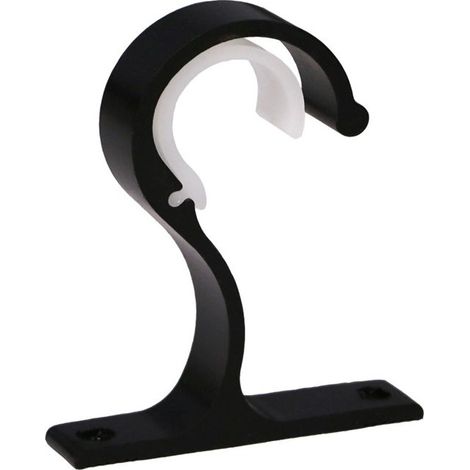 Lot de 2 supports de tringle à rideau, support de tringle de garde-robe en aluminium pour rideau ou garde-robe (noir) (1/5)