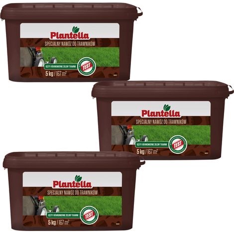 PLANTELLA Fertilizzante azotato primaverile per prato ornamentale, 5 kg x 3 (1/5)