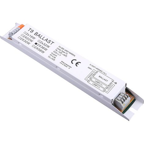 Ballast électronique pour lampe fluorescente à tube droit T8 2x36W, adapté à une utilisation domestique et de bureau. (1/5)