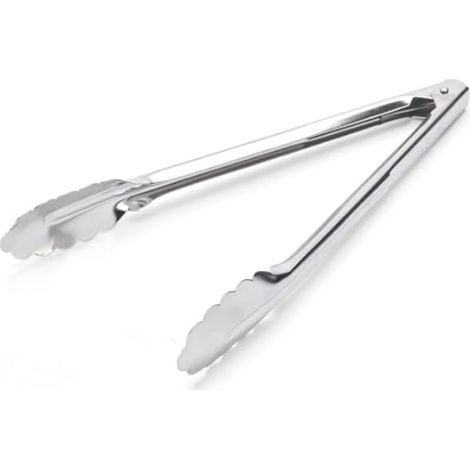 Pinces à portionner en acier inoxydable motif feuille de chêne - Longueur 23 cm - Argent (1/4)