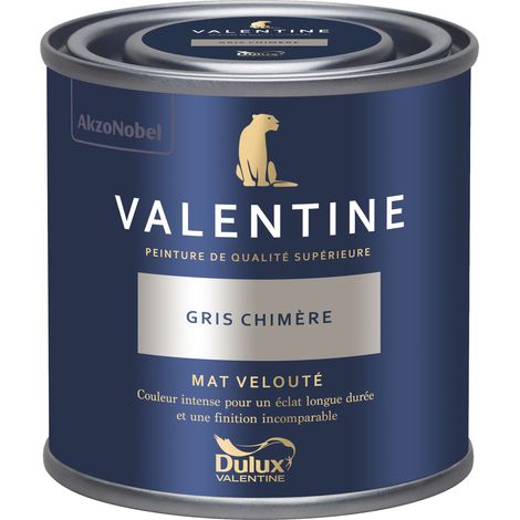 [PROMO] Dulux Valentine Peinture intérieure de haute qualité - Valentine - Couleur intense & pouvoir couvrant élevé - Mat Velouté Gris Chimère 0,125 L