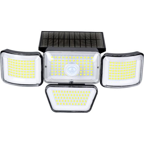 Lampe solaire d'extérieur, étanche, 3 modes d'éclairage, détecteur de mouvement, 278 LED, éclairage latéral, applique murale (1/4)