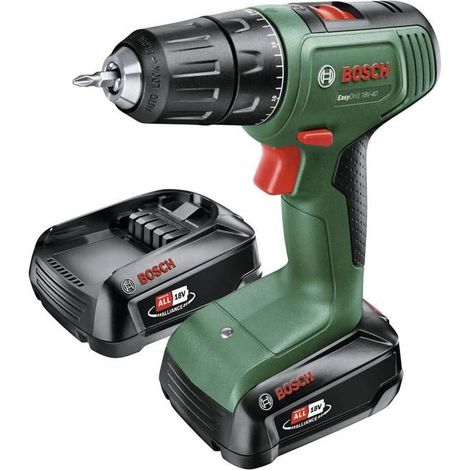 Bosch – Perceuse-visseuse sans fil 18V avec 2 batteries 2.0Ah – Couple 40Nm pour vissage rapide – Mandrin 13mm – Coffret de transport – 6039D8005