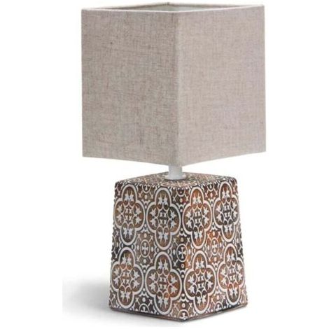 Lampe de table en céramique E14 lampe de table lampe vintage pour table de chevet table d'appoint lampe de chevet abat-jour en tissu rétro drôle