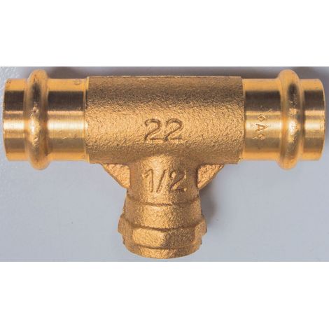 Cornat Press-T-Stück Kupfer, ø 22 mm - 1/2 IG Pressfittings