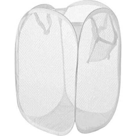 Lot de 2 Panier à Linge Suspendu,Sac A Linge Sale Pliable,Corbeilles à Linge Pliable Maille Filet, Panier Linge,Panier a Linge Pliable Pour Placard Dortoir Chambre Salle De Bain (Blanc) (1/4)