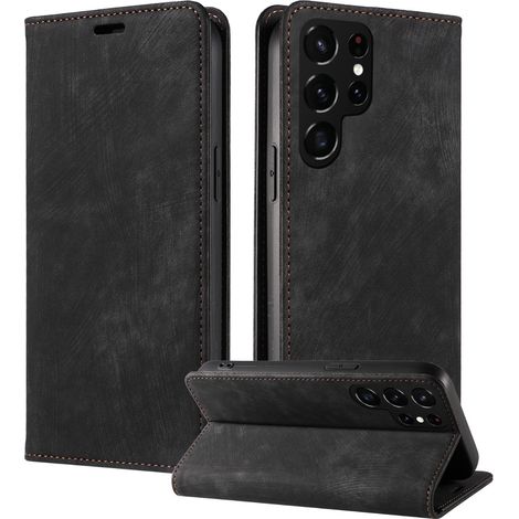 Etui Flip Portefeuille - Coque Pour Samsung Galaxy S22 5G - Cuir PU - Emplacement Carte Intégré - Fermeture Magnétique - 1 Pièce