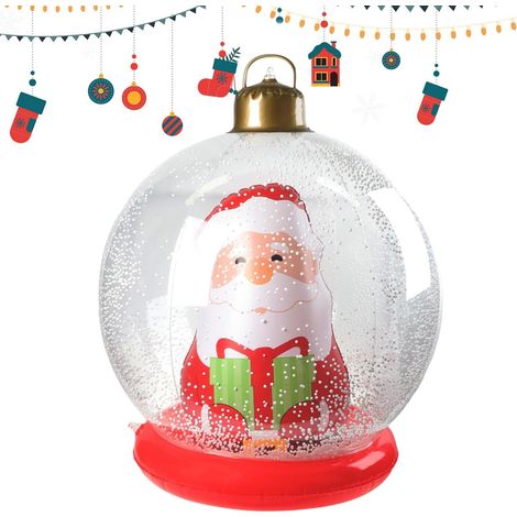 Décorations de Noël gonflables, décorations de Noël du Père Noël  ornements de jardin de Noël polyvalents  Ornement gonflable en PVC  Parfait pour les jardins extérieurs et les fêtes de Noë (1/5)