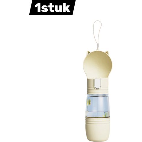 Gourde portable pour animaux avec distribution par pression grande capacité étanche pour chats et chiens en déplacement café au lait (1/5)