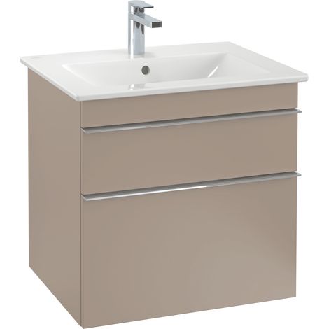Mueble de baño, 553 x 590 x 502 mm, modelo suspendido, en madera blanca mate (1/2)