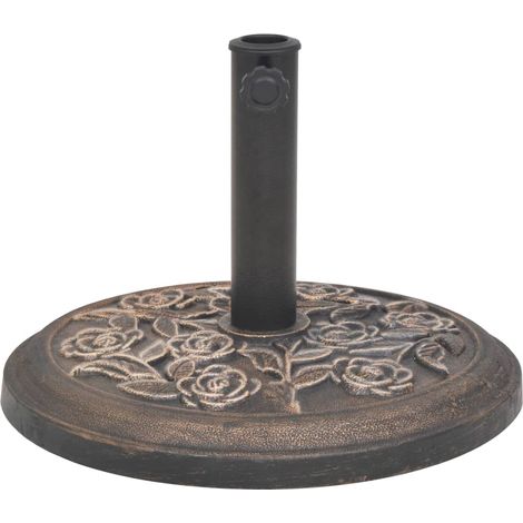 Socle de parasol, Support parasol Robuste de Qualité, Résine Rond Bronze 9 kg OIB2227E (1/4)