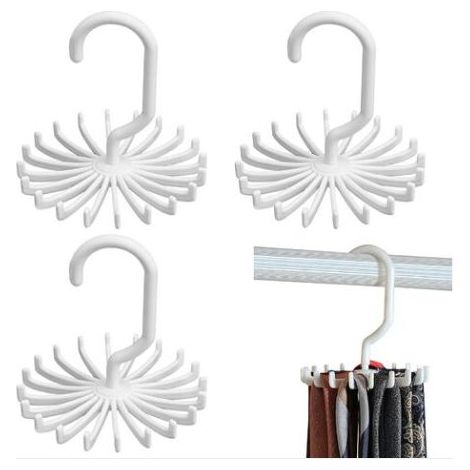 BDD Porte-cravates, lot de 4 porte-cravates multifonctionnel porte-cravates commode cintre organisateur cintre pince à cravate pivotante antidérapante (1/5)