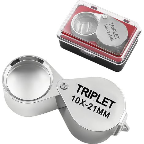 Loupe de bijouterie 10x - Pliable - Portable - Convient pour les bijoux, les antiquités, les livres et les journaux