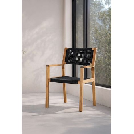 Little Chaise de jardin, noir, acacia. (1/3)