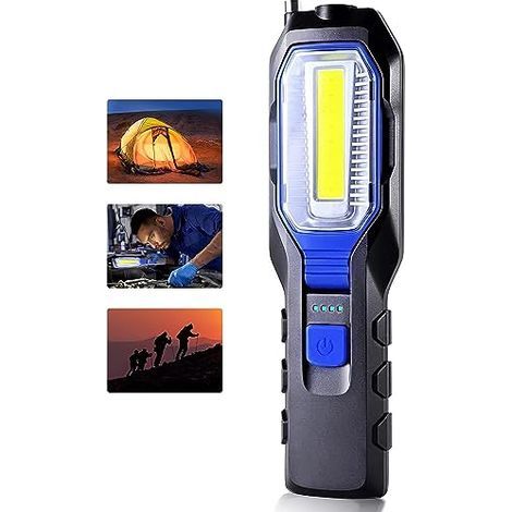 LED Work Light, 4 Bright Modes, Portable Work Light with USB Flashlight - Orange (1/4)