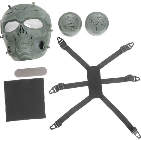 Visière de protection faciale transparente avec double ventilateur détachable pour cyclisme en extérieur CS Halloween