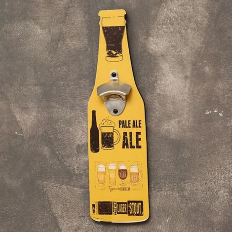 Ouvre-boite Mural Forme Bouteille Biere Fer 39 X 11 Cm Pour Bar Restaurant Cafe (1/3)