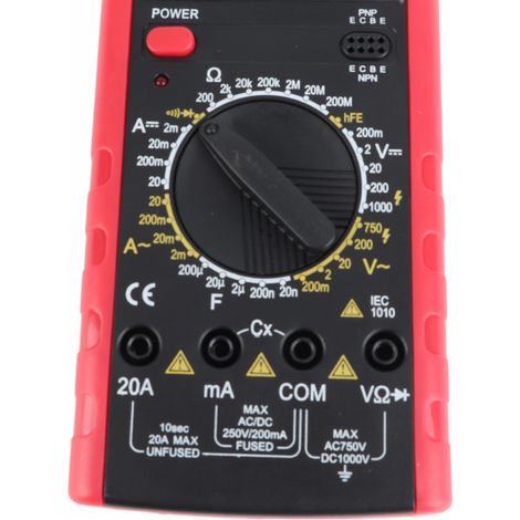 Multimètre numérique haute précision DT-9205A avec affichage numérique anti-éclatement et fonction buzzer - Mesureur de tension et de courant (1/5)