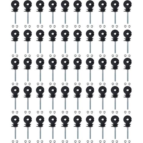 Isolateur De Clôture Électrique - Acier Galvanisé Et Polypropylène - Pour Tubes Tétragones Ronds Et Fer D'angle - Lot De 50 (1/5)