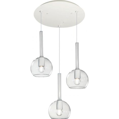 Plafoniera moderna top light future 1155 s3 tp e27 led vetro pirex soffiato lampada soffitto, finitura metallo bianco