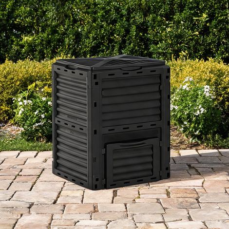 Composteur de jardin 300 L avec 48 aérations 60,5 x 60,5 x 81,5 (1/5)