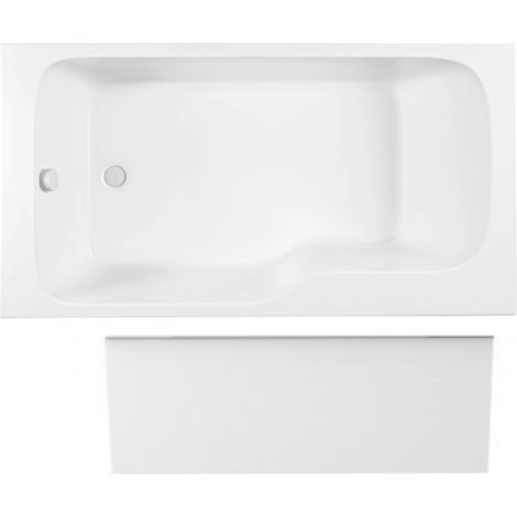 JACOB DELAFON Malice baÃ±era antideslizante baÃ±era ducha + delantal de nicho blanco mate, 160 X 85 - versiÃ³n izquierda (1/5)