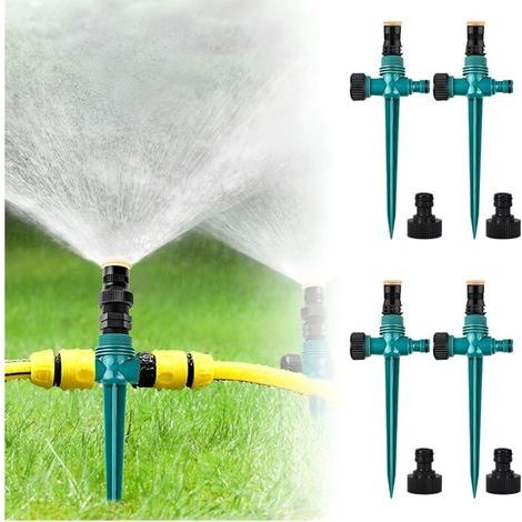 Ensemble d'arrosage de jardin 4 pièces - Arroseur automatique à 360° - Système d'irrigation réglable (1/5)
