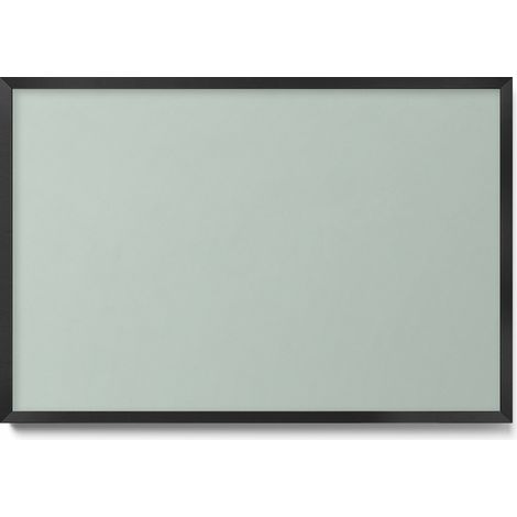 Tableau Magnétique en Métal pour Aimants - Motif Couleur céladon - Minimaliste - Cadre Noir - 60x40 cm - Tableau Métallique Aimanté