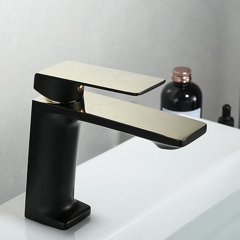 Robinet de lavabo noir anti-éclaboussures pour articles sanitaires domestiques et hôteliers (1/5)