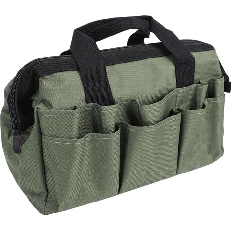 Ensemble tablier et sac à outils de jardinage Hyuduo, organisateur d'outils de jardin en tissu Oxford avec plusieurs poches de rangement, attaches réglables, coutures renforcées. (1/5)