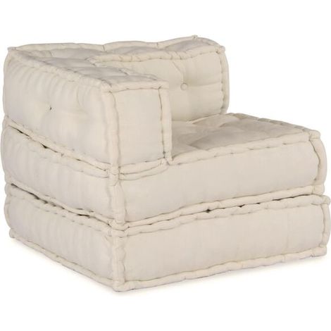 Ensemble de canapé modulaire trois pièces, tissu beige. (1/5)