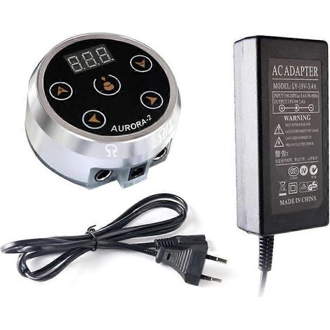 Alimentation pour tatouage Aurora-2, tension d'alimentation, argent, prise UE (1/5)