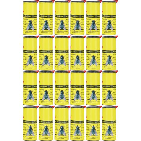 24 pièges à mouches moustiques insectes, rubans adhésifs collants rouleau, usage intérieur (1/5)