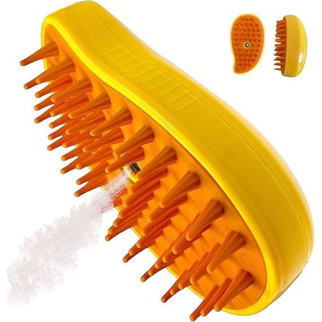 Brosse Chat Vapeur - 3 en 1 - Brosse Chat, Nettoyage en Profondeur et Démêlage - Brosse Vapeur Chat - Élimine les Poils en Douceur - Brosse Chat Poil Long - Brosse A Chat - Pour Toutes les Fourrures. (1/4)