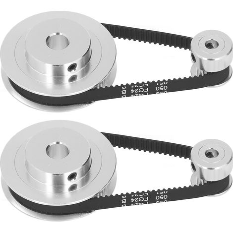 2er-Set Synchronrad GT2 Zahnriemenscheiben aus Aluminiumlegierung mit 2 Stück Riemen (Länge 200 mm, Breite 6 mm, 60 Zähne, 8 mm und 20 Zähne, 5 mm) (1/5)