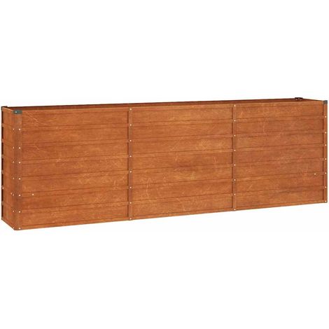 Maison Exclusive - Letto Rialzato da Giardino Ruggine 240x40x77 cm Acciaio Corten (1/5)
