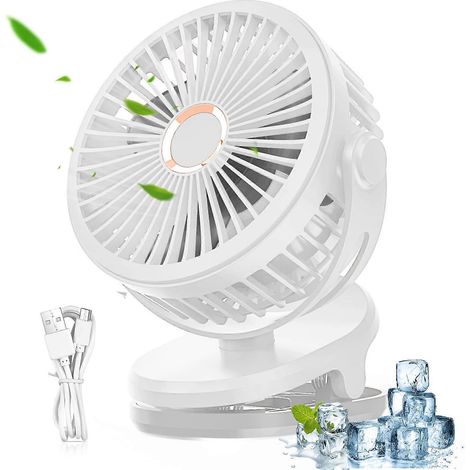 Ventilateur portable USB 5000 mAh, mini ventilateur, petit ventilateur, rotation à 720° (1/5)
