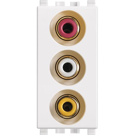 VIMAR - 20335.B Presa con 3 connettori RCA bianco