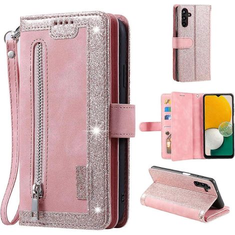 Pour Samsung Galaxy S25 Coque en cuir PU Housse de téléphone avec portefeuille à fermeture éclair 9 emplacements pour cartes (1/5)