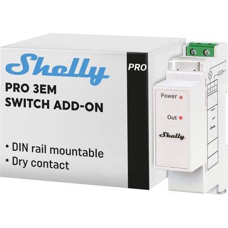 Shelly Pro 3EM Switch Add-On 2A Interruttore isolato Smart su guida DIN contatto pulito ON/OFF accessorio per Shelly Pro 3EM (1/5)