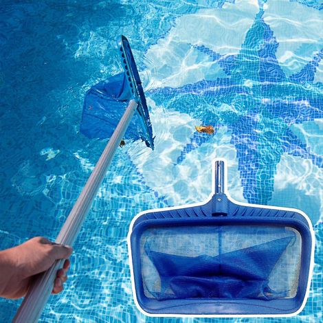 Écumoire de piscine, 45 cm de large, râteau à feuilles robuste avec maille fine et sac profond, cadeau de Pâques. (1/5)