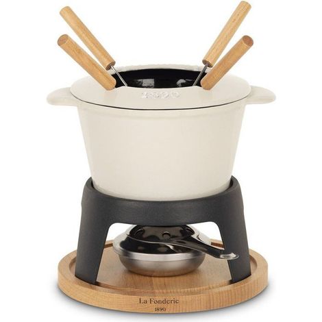 Fondue en fonte émaillée - LA FONDERIE 1890 - MONT JOLY - 1,2 L - 4 personnes - Beige