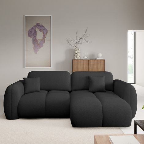 Ecksofa, umkehrbar, 3-Sitzer, mit Truhe, Livio Schwarz