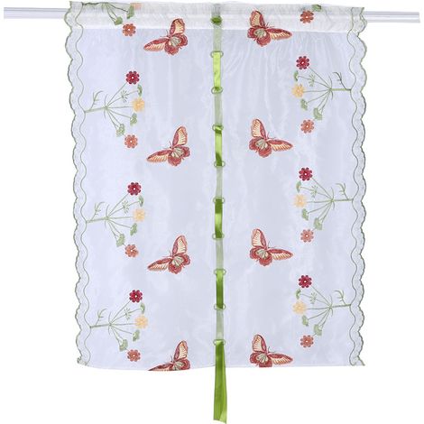 Voile de fenêtre en polyester pour décoration de chambre et salon, rideau de voilage (S)