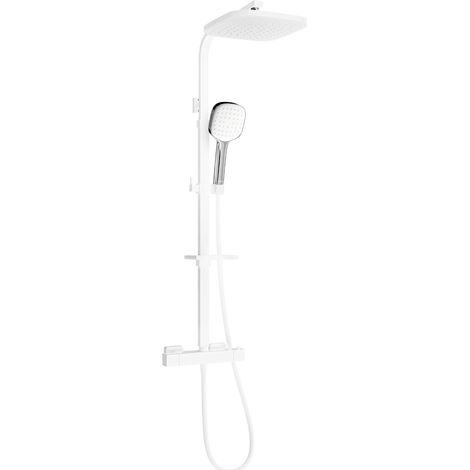 Mexen CQ33 set doccia esterno con soffione e miscelatore termostatico, bianco/cromo - 772503395-21 (1/2)