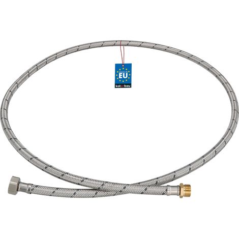KOTARBAU® Flexible Robinet 1/2" x 3/8" - Flexible Eau - Tuyau Robinet 150 cm - Mâle x Femelle - Rallonge Robinet Cuisine Flexible - Acier Inoxydable - Tuyau Flexible Plomberie (1/4)