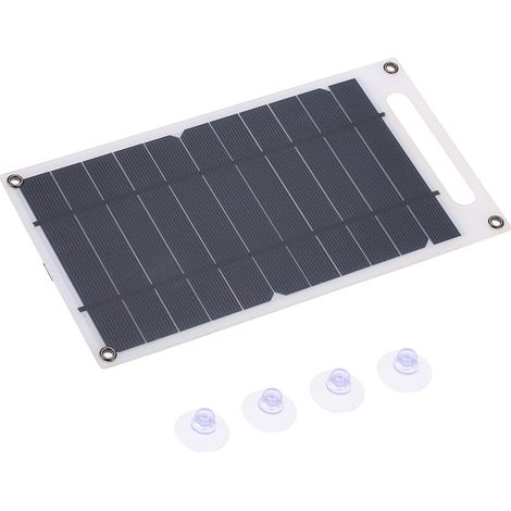 DECDEAL USB-Solarpanel, tragbar, 7,8 W, 6 V, 1300 mA, Solarpanel mit Saugnapf für Reisen, Camping, Wandern (1/5)