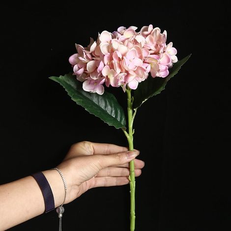 Hydrangea Artificielle - Fleur en Silicone et Tige en Fer Recouvert de Plastique - Décoration Intérieure et Extérieure pour Mariage, Fêtes et Intérieur - 1 Pièce (1/3)